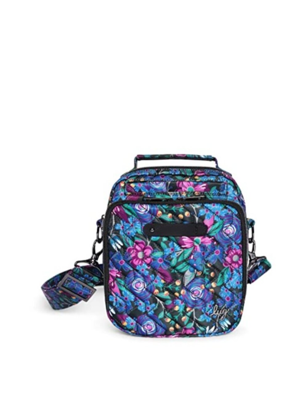 Lug Skeeter RFID Handbag - Unisex Black, Zippered Pockets, Top Handle, Charm Bar
